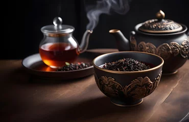 Foto op Aluminium Artisanal Black Tea in a Handcrafted Bowl © Kanchana