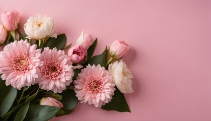 Close-up of pink flowers against a harmonious pink and white background