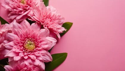 Zoomed-in shot of vibrant pink floral array set before a pink and white patterned background