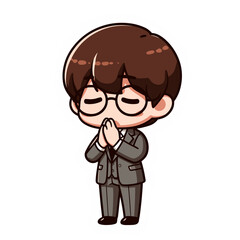 businessman praying and hope