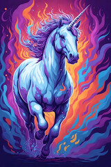Colorful Mythical Unicorn - Fantasy Creature Artwork