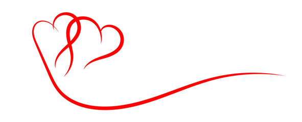 The symbol of a red stylized heart. Endless background. Minimal design for Valentine's day or wedding. banner, cover, flyer, poster, brochure, template, website, backdrop. Vector illustration