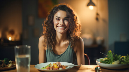 Anorexia Triumph: Finding Happiness Through Recovery and Nourishing Meals - obrazy, fototapety, plakaty