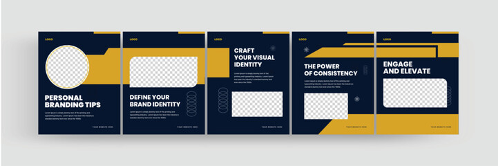 Brand identity manager social media carousel, Linkedin and Instagram carousel design template for brand manager, graphic designer, marketing manager, eps 10 vector illustration  © thedesignsource