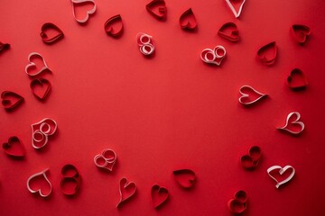 red heart shaped beads