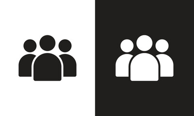 Customer Icon on black and white background.