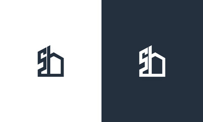 initials SB building logo design vector