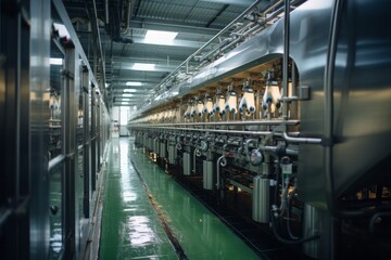 Obraz premium Automated milking machine in a dairy farm, Generative AI