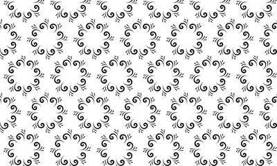 abstract black seamless vintage floral pattern.