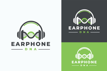 DNA Earphone Design Symbol Template for your company, Modern design template element vector