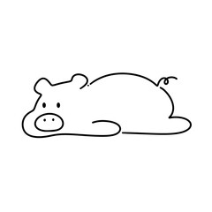 pig line art pig line drawing