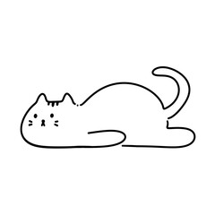 lazy cat line art cat line drawing