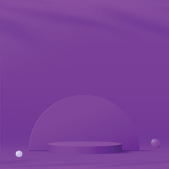 3d purple color podium and minimal purple color wall scene. 3d podium minimal abstract background. Vector
