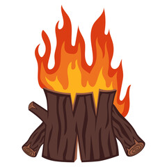 Wooden Campfire Illustration
