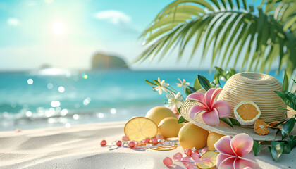 beach tropical summer background