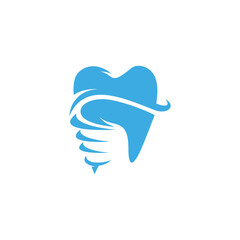 Teeth And Drill Bit Logo Design
