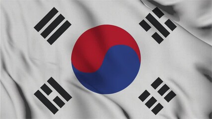 Animation South Korea flag 