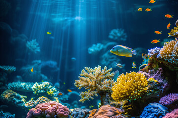 Obraz na płótnie Canvas Underwater photography in a coral reef.