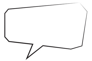 speech bubble geometric or message box. white background and isolated