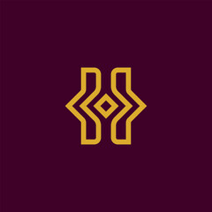 Elegant Gold Letter H Logo. Luxury letter G initial logo. Beauty logo
