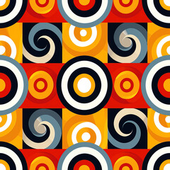 Fototapeta premium Stripped circles abstract repeat pattern retro vintage minimal geometric