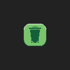 pixel art trash icon with black and white color ,good for your game asset and project.	