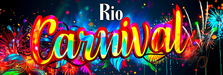Rio Carnival Text Illustration