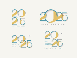 New year 2025 set with unique and clean numbers. Premium design for new year greetings for banners, posters or social media and calendars.