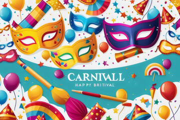 a carnival background with colorful carnival items