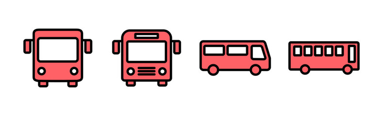 Bus icon set illustration. bus sign and symbol. transport symbol