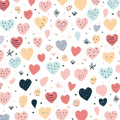 Rucksack seamless background with hearts © Mayriya
