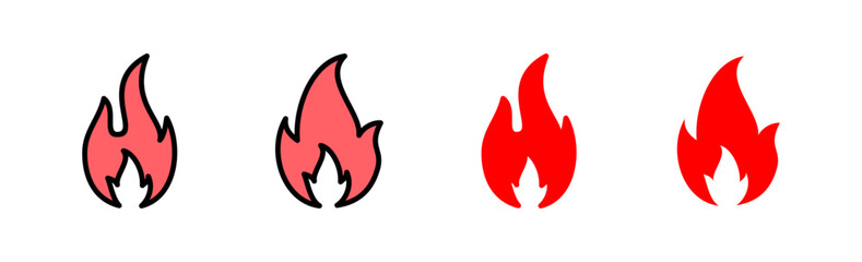 Fire icon set illustration. fire sign and symbol