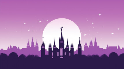 Graphic design of LDS church. Mormon temple in 2d graphic.