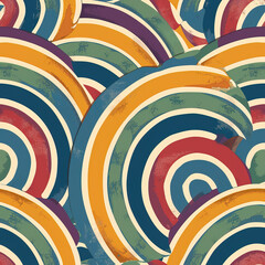 Stripped circles abstract repeat pattern retro vintage minimal geometric