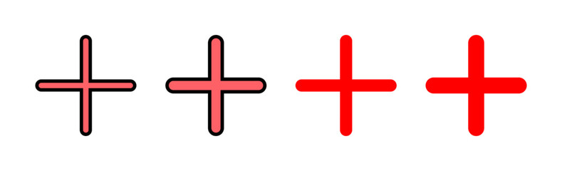 Obraz premium Plus Icon set illustration. Add plus sign and symbol