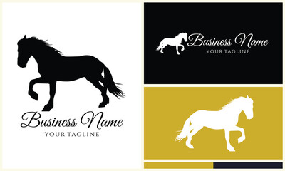 silhouette donkey unicorn logo template