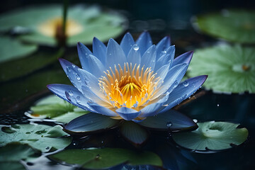  The enchanting beauty of a blue water lily.