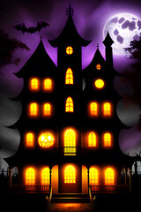Fototapeta na wymiar The Haunting of Hollow House A Spooky Halloween Tale