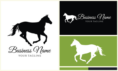 Obraz premium silhouette donkey unicorn logo template