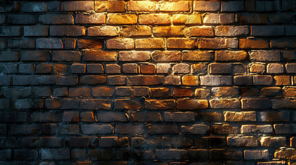 Photograph portrays the golden hour's reflection on a charcoal brick wall, creating a vibrant contrast that mirrors the complexity and depth one might associate with AI Generative processes.