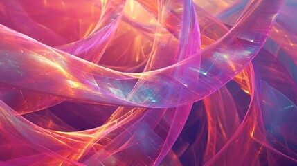 Fototapeta premium 3D spiraling ribbons of abstract vibrant air background