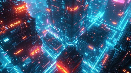 futuristic 3D grid world abstract background