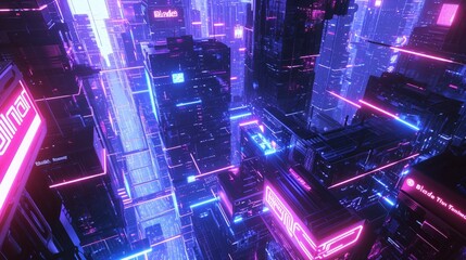 futuristic 3D grid world abstract background