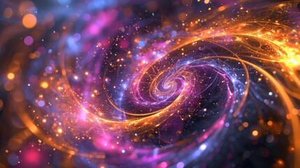 Obraz premium Abstract 3D symphony of subatomic particles background