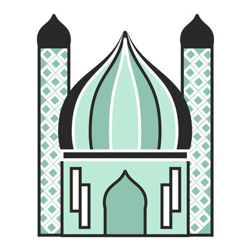 green tosca mosque vector illustration
