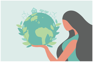 Earth Day and World environment day, Save the earth, ecology friendly concept vector illustration
