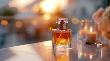 Luxurious perfume on the table, AI generated Image