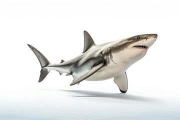 Fototapeta premium shark isolated on white background. 3d render illustration