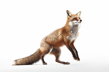 Obraz premium Red fox isolated on white background. This is a 3d render illustration.