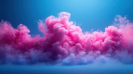 Fototapeta premium Blue Cloud Smoke Pink Isolated Background, Background Banner HD